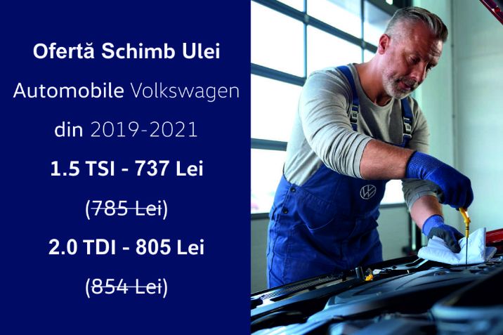 Ai un Volkswagen produs între 2019-2021? Profită de oferta specială la schimbul de ulei.
