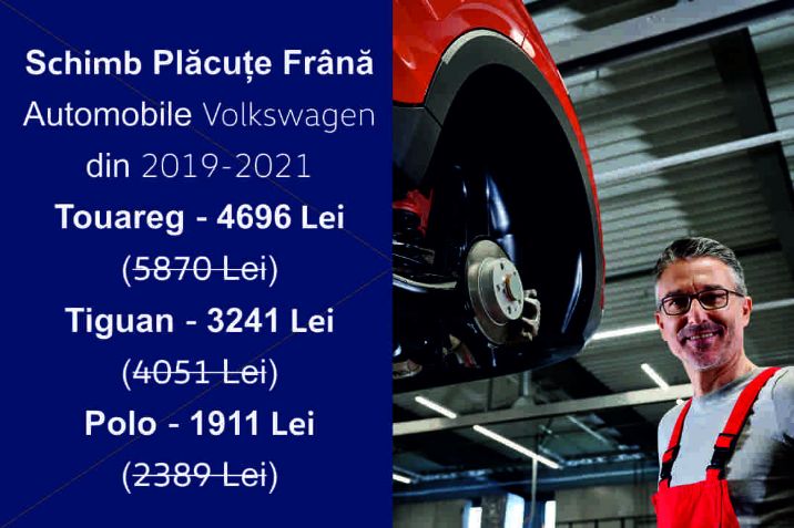 Ai un automobil Volkswagen produs între 2019-2021? Profită de oferta specială la schimbul de plăcuțe de frână.