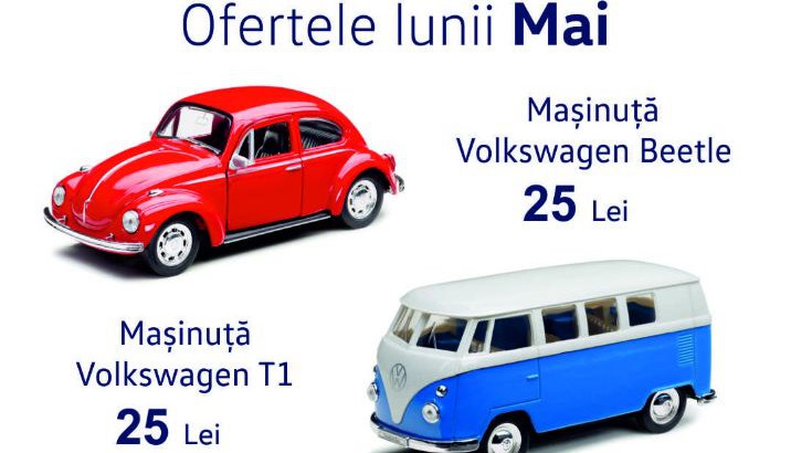 Mașinuță VW Beetle și VW T1.
